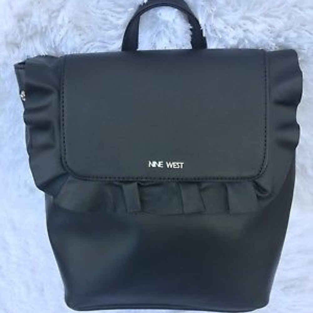 Nine West "Heavenleigh" Black Leather Backpack